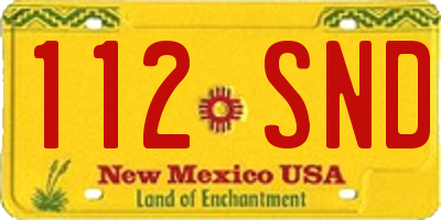 NM license plate 112SND
