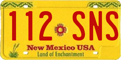NM license plate 112SNS