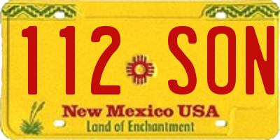 NM license plate 112SON