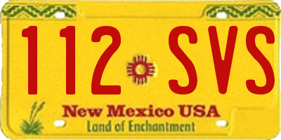 NM license plate 112SVS