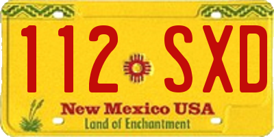 NM license plate 112SXD