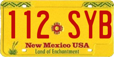 NM license plate 112SYB