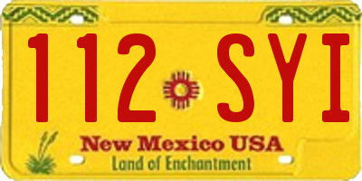 NM license plate 112SYI