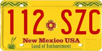 NM license plate 112SZC