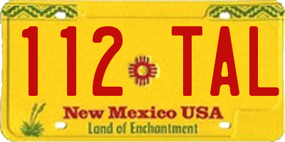 NM license plate 112TAL