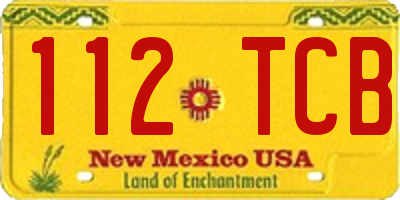 NM license plate 112TCB