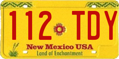 NM license plate 112TDY