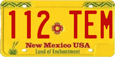 NM license plate 112TEM