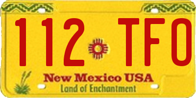 NM license plate 112TFO