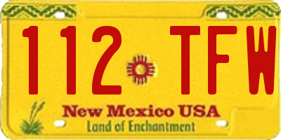 NM license plate 112TFW