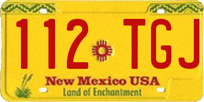 NM license plate 112TGJ