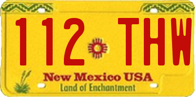 NM license plate 112THW