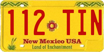 NM license plate 112TIN