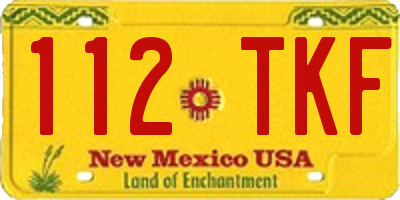 NM license plate 112TKF
