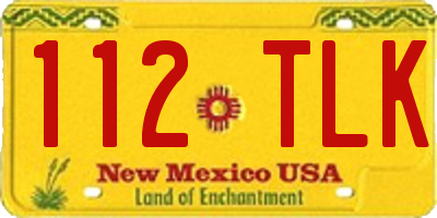 NM license plate 112TLK