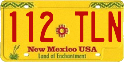 NM license plate 112TLN