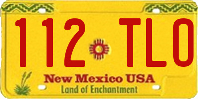 NM license plate 112TLO