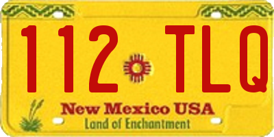 NM license plate 112TLQ