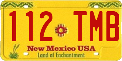 NM license plate 112TMB