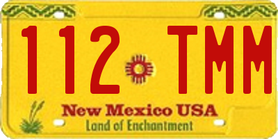 NM license plate 112TMM
