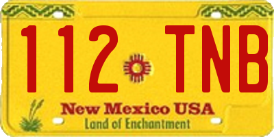 NM license plate 112TNB