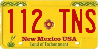 NM license plate 112TNS