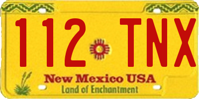 NM license plate 112TNX