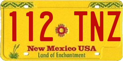 NM license plate 112TNZ