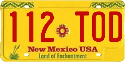 NM license plate 112TOD