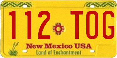 NM license plate 112TOG