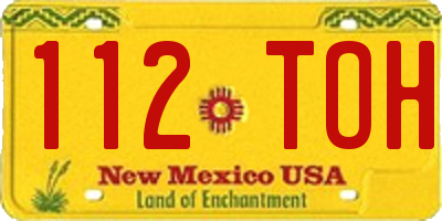 NM license plate 112TOH