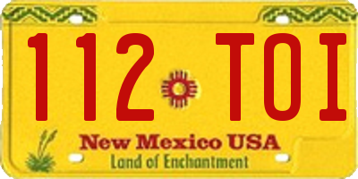 NM license plate 112TOI
