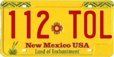 NM license plate 112TOL