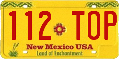 NM license plate 112TOP