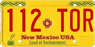 NM license plate 112TOR