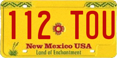NM license plate 112TOU
