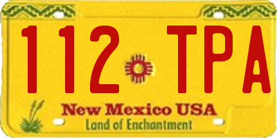NM license plate 112TPA