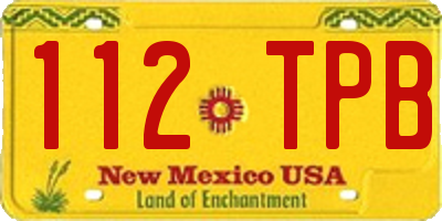 NM license plate 112TPB