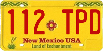 NM license plate 112TPD
