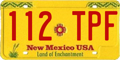 NM license plate 112TPF