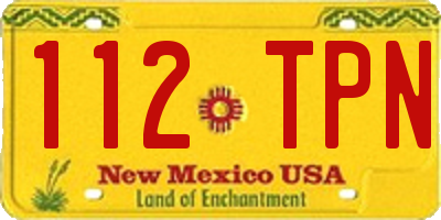 NM license plate 112TPN