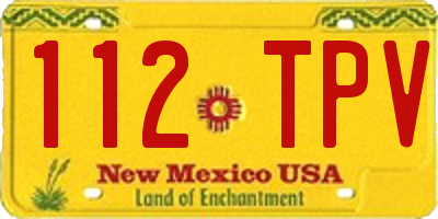 NM license plate 112TPV