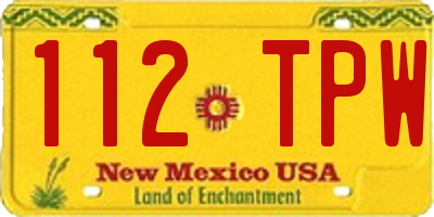 NM license plate 112TPW