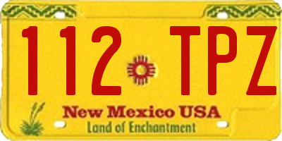 NM license plate 112TPZ