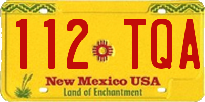 NM license plate 112TQA