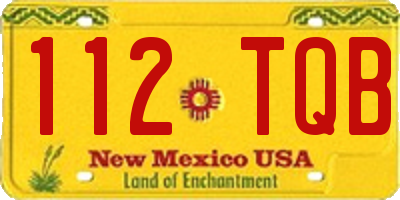NM license plate 112TQB