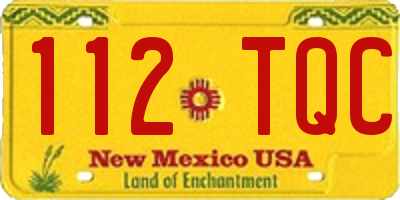 NM license plate 112TQC