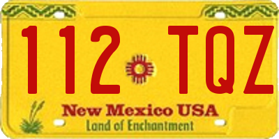 NM license plate 112TQZ