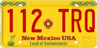 NM license plate 112TRQ