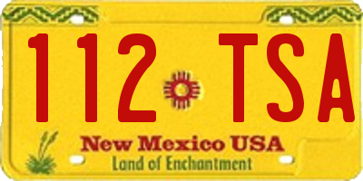 NM license plate 112TSA